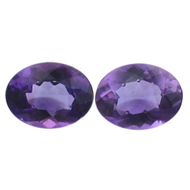 3.50 cttw Deep Rich Purple Pair of Oval Natural Amethysts