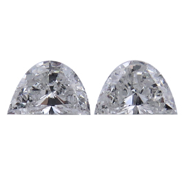 1.62 cttw Pair of Half Moon Diamonds : G / SI1