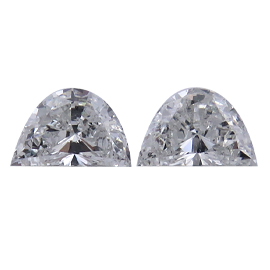 1.62 cttw Pair of Half Moon Natural Diamonds : G / SI1