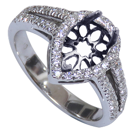 18K White Gold Multi Stone Setting : 0.36 cttw Diamonds