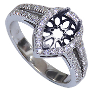 18K White Gold 0.36cttw Diamond Setting