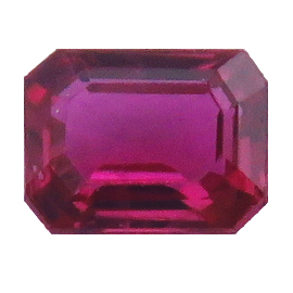 0.20 ct Emerald Cut Ruby : Pinkish Red