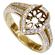 18K Yellow Gold 0.36cttw Diamond Setting