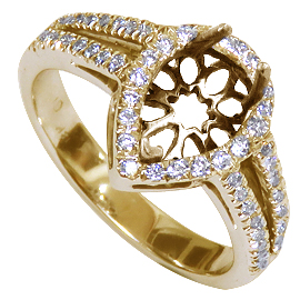 18K Yellow Gold Multi Stone Setting : 0.36 cttw Diamonds