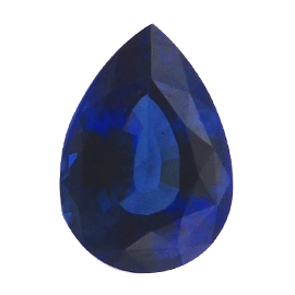 2.87 ct Pear Shape Sapphire : Deep Rich Blue