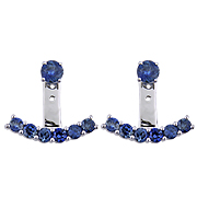 18K White Gold 2.40cttw Blue Sapphire Floating Earrings