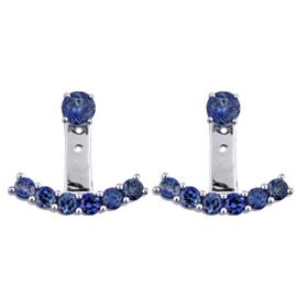 18K White Gold Floating Earrings : 2.40 cttw Blue Sapphires