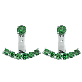 18K White Gold Floating Earrings : 2.10 cttw Emeralds