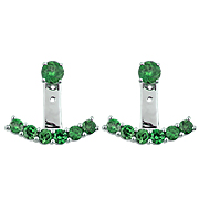 18K White Gold 2.10cttw Emerald Floating Earrings