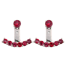 18K White Gold Floating Earrings : 2.40 cttw Rubies