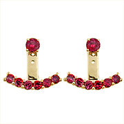 18K Yellow Gold 2.40cttw Ruby Floating Earrings