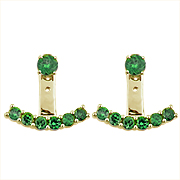 18K Yellow Gold 2.10cttw Emerald Floating Earrings