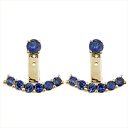 18K Yellow Gold 2.40cttw Blue Sapphire Floating Earrings