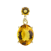 18K Yellow Gold 4.50cttw Citrine Floating Earrings