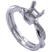 18K White Gold 0.15cttw Diamond Setting