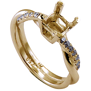 18K Yellow Gold 0.15cttw Diamond Setting