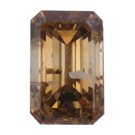 0.56 ct Emerald Cut Diamond : Fancy Champagne / I1