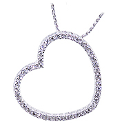 14K White Gold 0.21cttw Diamond Pendant