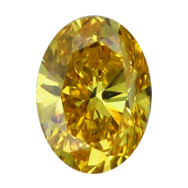 0.45 ct Oval Diamond : Fancy Vivid Orangy Yellow / VS2