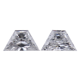 0.52 cttw Pair of Trapezoid Diamonds : D / SI1