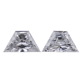 0.52 cttw Pair of Trapezoid Natural Diamonds : D / SI1