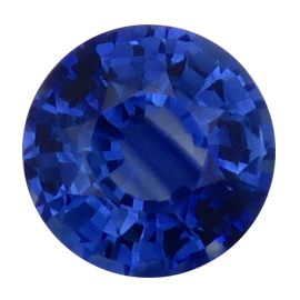 0.56 ct Round Blue Sapphire : Rich Royal Blue