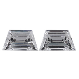 1.13 cttw Pair of Trapezoid Step Cut Natural Diamonds : E / VS2