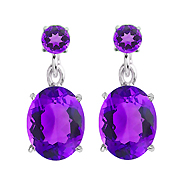 18K White Gold 4.50cttw Amethyst Floating Earrings