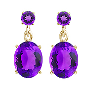 18K Yellow Gold 4.50cttw Amethyst Floating Earrings