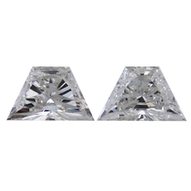 0.55 cttw Pair of Trapezoid Natural Diamonds : F / SI2