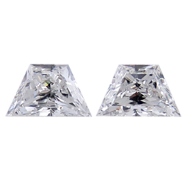 1.10 cttw Pair of Trapezoid Brilliant Cut Natural Diamonds : G / SI1