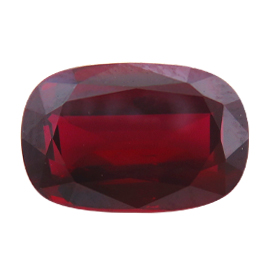 5.02 ct Cushion Cut Ruby : Rich Pigeon Blood Red