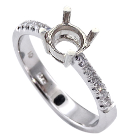 18K White Gold Multi Stone Setting : 0.12 cttw Diamonds