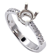 18K White Gold 0.12cttw Diamond Setting