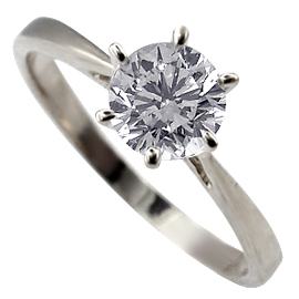 18K White Gold Solitaire Ring : 0.70 ct Diamond