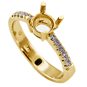 18K Yellow Gold 0.12cttw Diamond Setting