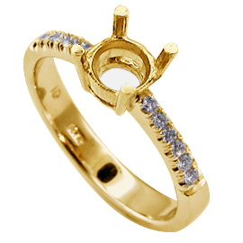 18K Yellow Gold Multi Stone Setting : 0.12 cttw Diamonds