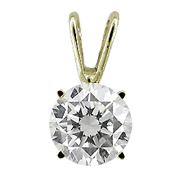 14K Yellow Gold Solitaire Pendant : 0.50 ct. Diamond