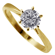 14K Yellow Gold Solitaire Ring : 0.50 ct Diamond