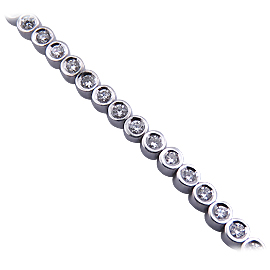 18K White Gold Tennis Bracelet : 1.75 cttw Diamonds