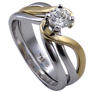 18K Two Tone 0.50ct Diamond Set