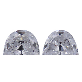 0.46 cttw Pair of Half Moon Diamonds : F / VS2