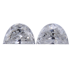 0.47 cttw Pair of Half Moon Natural Diamonds : E / SI1
