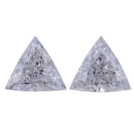 1.11 cttw Pair of Trillion Natural Diamonds : E / SI2