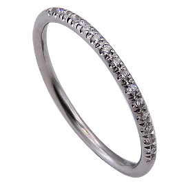 18K White Gold Band : 0.10 cttw Diamonds