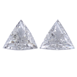 0.83 cttw Pair of Trillion Diamonds : F / SI1