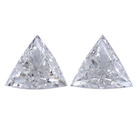 0.83 cttw Pair of Trillion Natural Diamonds : F / SI1