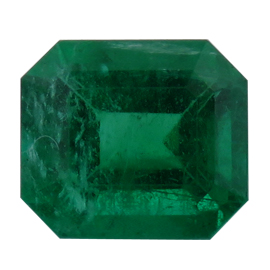 0.96 ct Deep Rich Green Natural Emerald Cut Natural Emerald