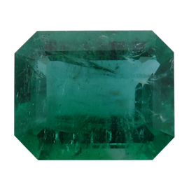 2.43 ct Emerald Cut Emerald : Deep Green