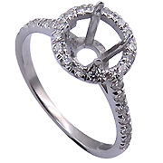 18K White Gold 0.36cttw Diamond Setting